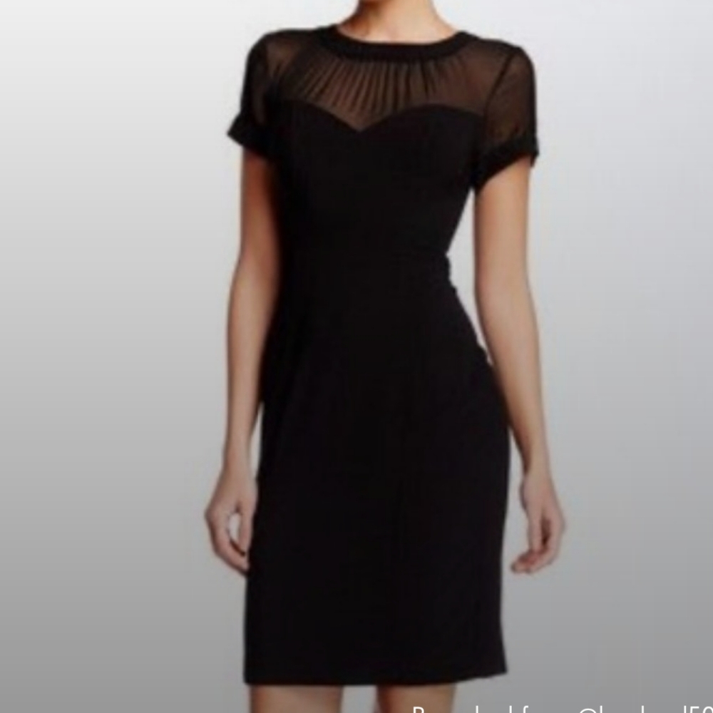 Black dress eci size 8 with sheer top and sleeves